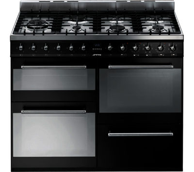 SMEG  SYD4110BL 110 cm Dual Fuel Range Cooker  Black & Stainless Steel